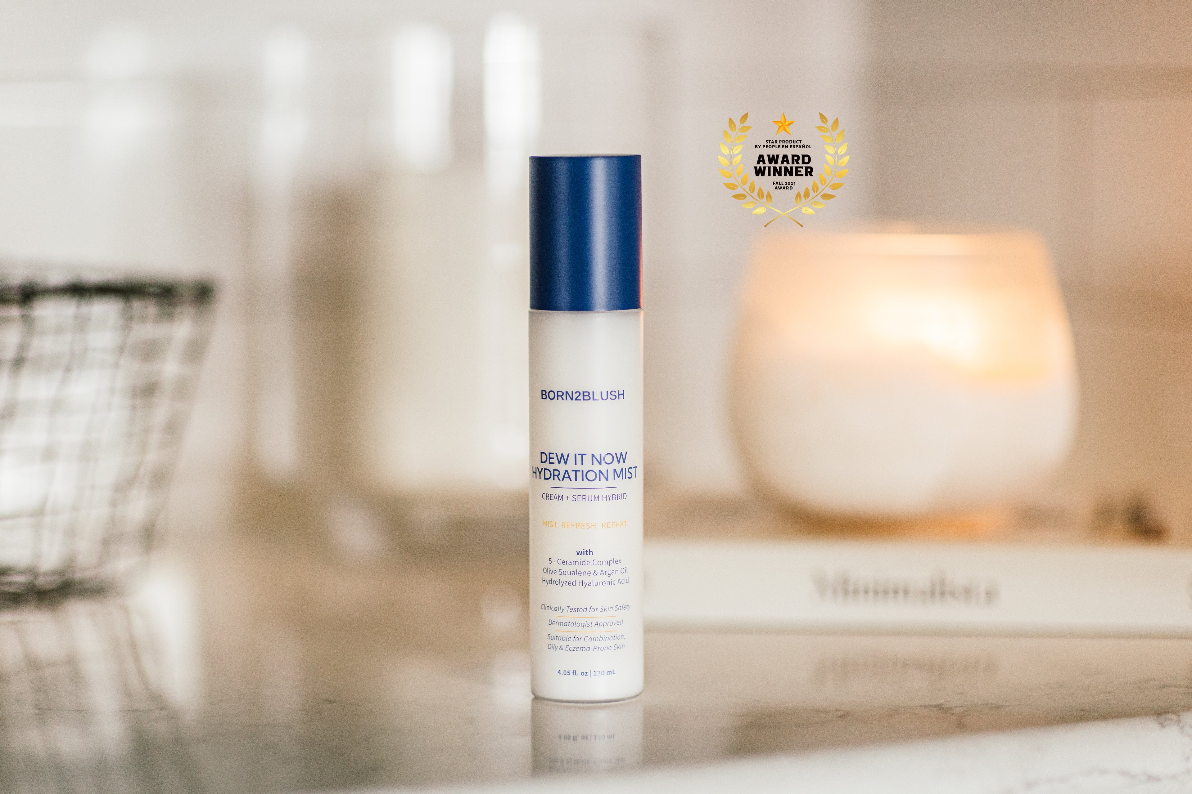 Dew It Now Hydration Mist — People en Español Star Product 2025 award-winning probiotic mist.