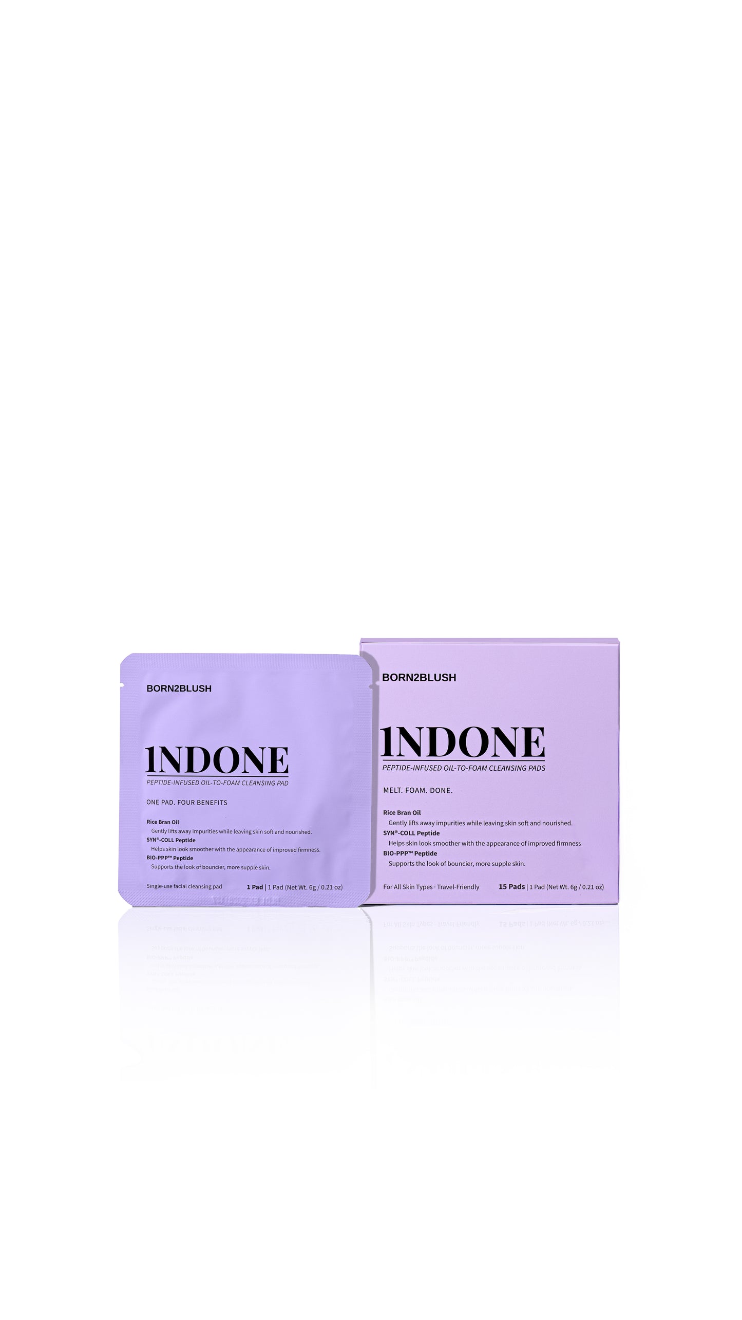 1NDONE Peptide Oil-to-Foam Cleansing Pad